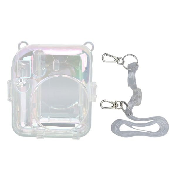 Genomskinligt fodral för Fujifilm Instax Mini 12 PC Transparent färgglatt direktbildskamera skyddande bärväska med justerbar axelrem för utomhusbruk