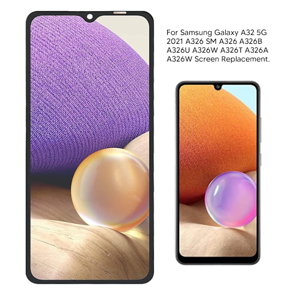 6,5 tommer LCD-skærm Digitizer Touch Digitizer LCD-udskiftning med reparationsværktøjer til Samsung Galaxy A326B A326U A326W