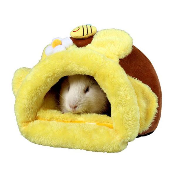 strety Guinea Pig Sovsäck Igelkott Myspåse Råtta Hus Säng Bi Form Varm Fleece Liten Husdjurssäng Sockerglidare Syrisk Hamster Kanin Chinchilla
