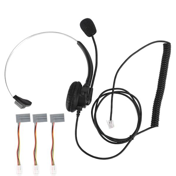 Telefon Monaural Headset Fasttelefon Hodetelefon med Mikrofon for Hjemmebruk