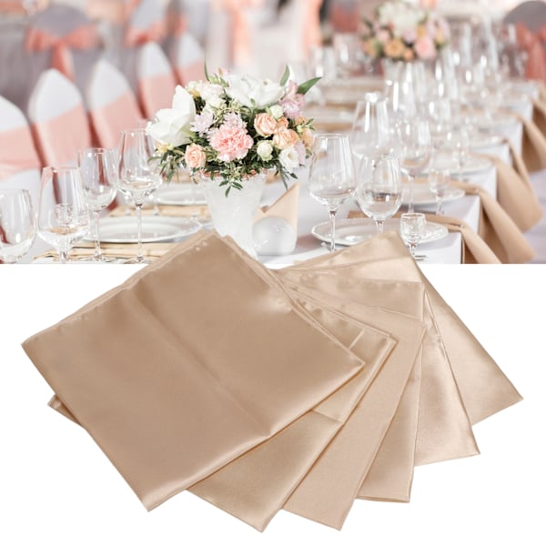 24pcs Quadrate Satin Napkin 17x17inch Soft Glossy Delicate Table Napkins for Weddings Party Ceremonies Gold