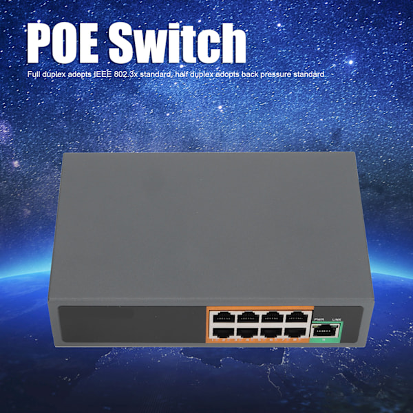 POE Switch 9 Portar 100V till 240V Gigabit Ethernet Adapter för IP-kameror CCTV Säkerhetssystem Trådlösa APUS Plug