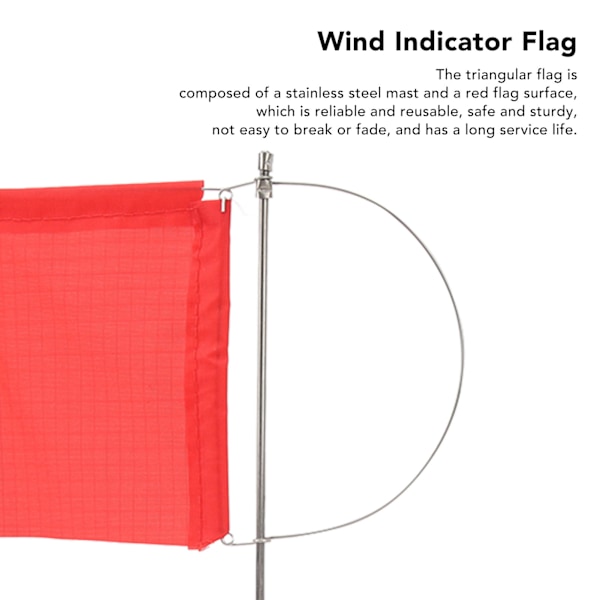 Vindindikator Flagg Monotyp Marine Mast Flagg Vindindikator Rustfritt Stål Rød Båt Flagg for Seilskute Yacht