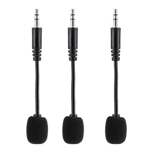 3 stk. 3,5 mm jacks justerbar fleksibel udvidet mini mikrofon til computer mobiltelefon