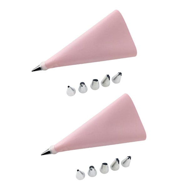 2x silikon konditorposer og rustfrie ståldyser rosa