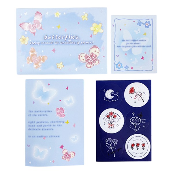 Tanabata 3D Överrasknings Grattiskort Akvarellblomma Vintage Blomma Högtidsmeddelandekort Blue