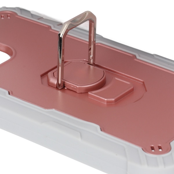 Reptålig pansarskydd med stativ för iPhone 13 Pro Max mobiltelefoner Pansarskyddsfodral (grå guld)