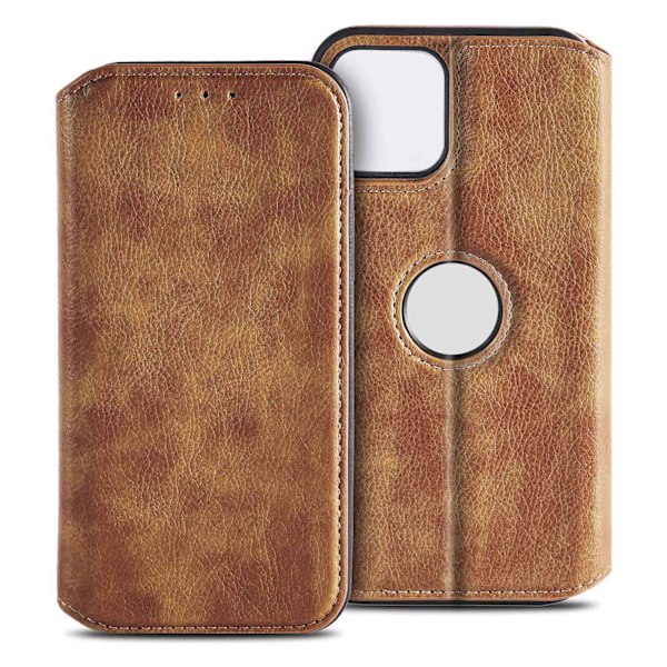 Retro Mobiltelefon Flip Case Mobiltelefon Hållare Plånbok Skyddande TPU-fodral för Iphone Brun för IPhone 13