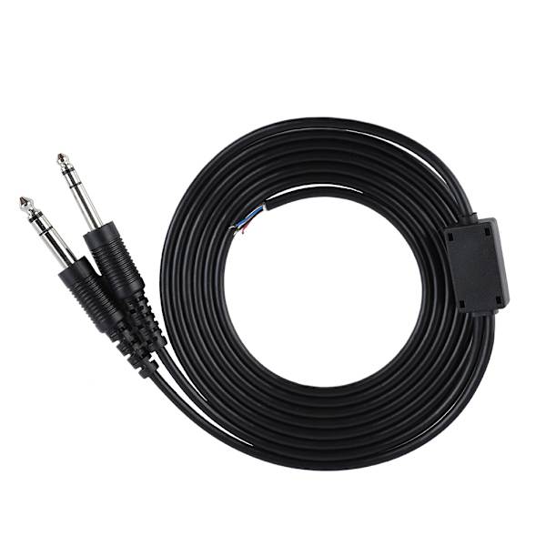 2m/2.2yd DIY-udskiftningskabel til flyvehovedtelefoner, headset, fly 1/4'' dobbelt GA-stik