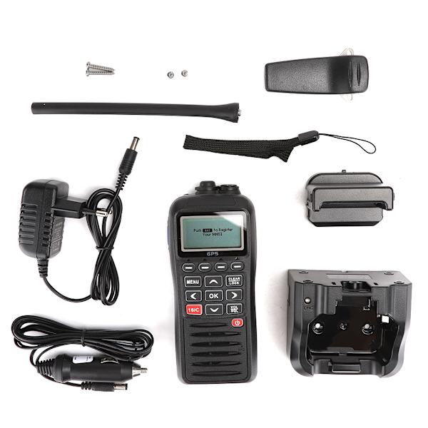 Marin Håndholdt Håndsæt Radio VHF Flydende IPX7 Vandafvisende Indbygget Globalt Positioneringssystem DSC MOB 110-240V(EU )