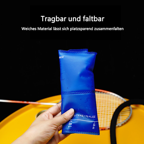 Läckagesäker Vattenbehållare, Trycktolerant 2 Liter Utomhus Vattenreservoar, TPU Material Stor Öppning För Enkel Rengöring, Snabbkopplingsslang