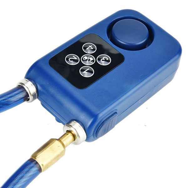 Y787 Smart Alarm Lock AntiTheft Chain Lock för Cykel Grind Blå