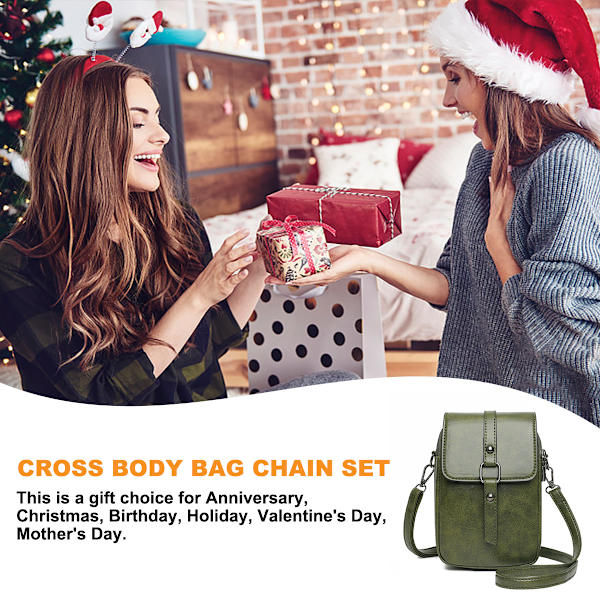 Pieni nahkainen crossbody-puhelinlaukku naisille, matkapuhelimen olkalaukut korttilompakko, matkapuhelin jopa 6,5 tuumaa, laukun koko 20*13*6cm
