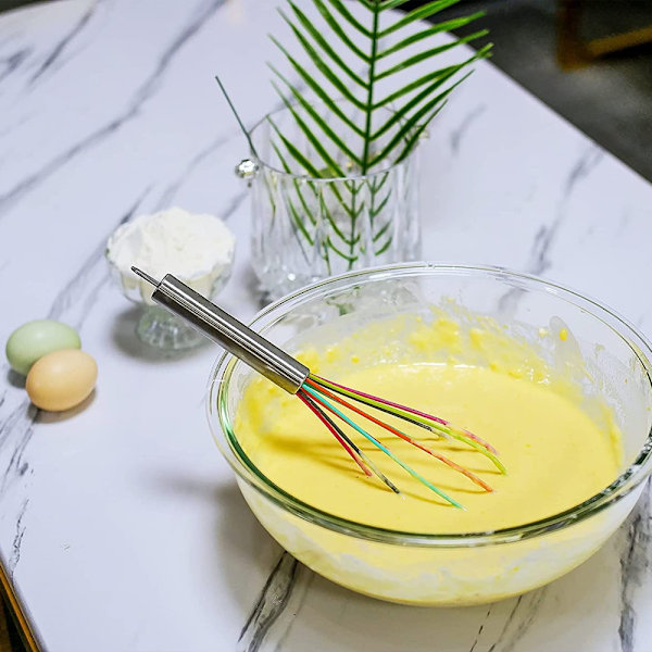 Visper for matlaging  Silikon Mini Visp 2-pakks farget ballong Egg Beater for blanding visping pisking