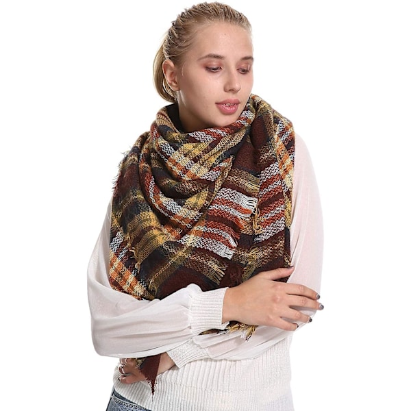 Kvinnors Rutig Filt Scarf för Vinter Höst