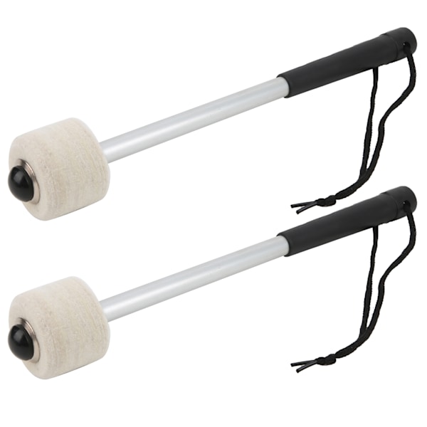2 st Wool Felt Head Drumstick Stark Flexibilitet Bärbar Halkskydd Instrument Tillbehör