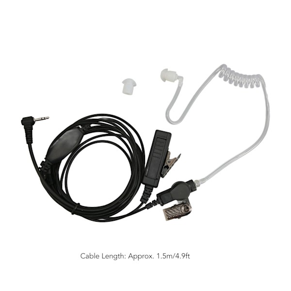 2,5 mm:n akustinen putki kuuloke, yksipinninen PTT-painike, Walkie Talkie -kuuloke teräsklipsillä Motorolaa varten Talkaboutia varten, musta, 5 kpl