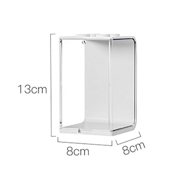 Liten vit dockhusdisplaylåda transparent stapelbar genomskinlig displaylåda leksaksförvaringsställ för minifigurer samlarobjekt