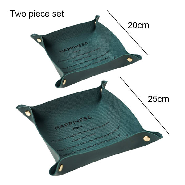 Valetbricka Skrivbordsförvaring Organizer - Multi-Use Läder Catchall Bricka Sängbord Caddy Tärningshållare för Nycklar, Telefon, Plånbok, Mynt, Smycken,