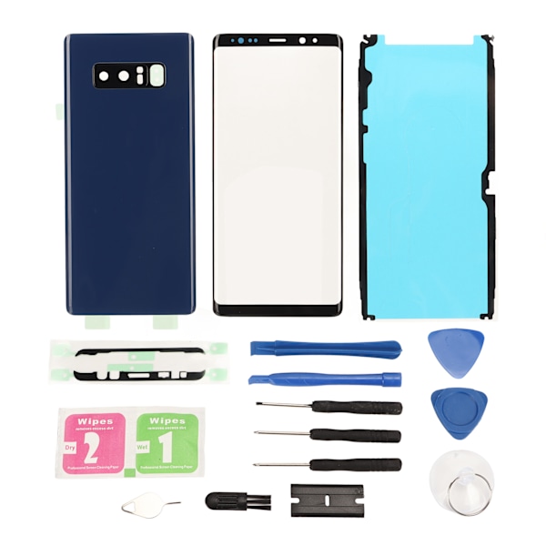 Reservedelsett for bakglass til Samsung Galaxy Note 8, reparasjonssett for frontdeksel i glass