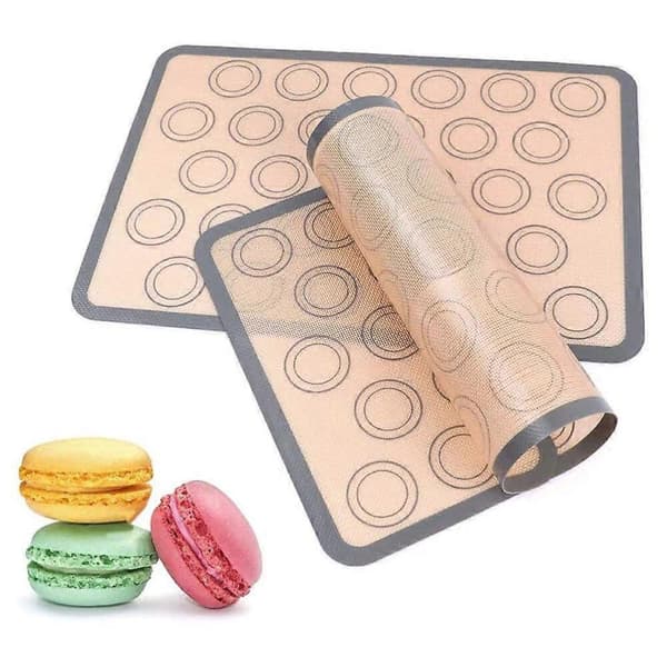 2 stk. silikone bageunderlag med non-stick bageplade Macaron kiks bageunderlag genanvendeligt bageunderlag