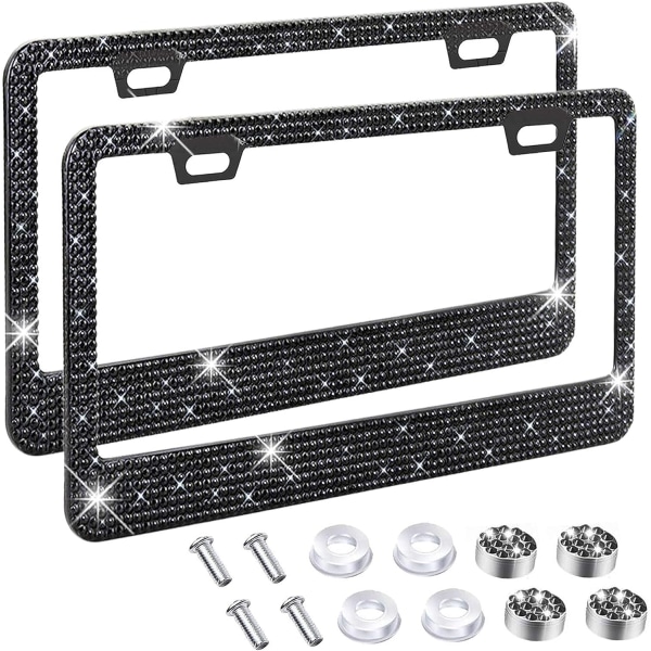 2-pack Bling Bling Bilskyltar för kvinnor, glittrande