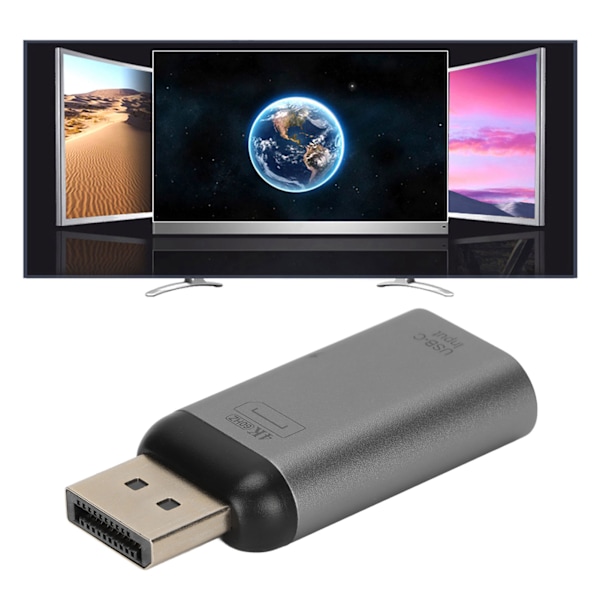 Typ C Honadapter till Displayport DP PD Hanadapter HD 4K 60Hz Konverter för Laptop
