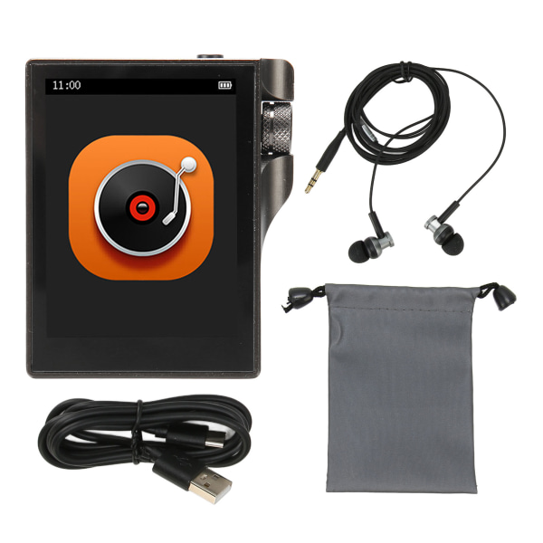 MP3-afspiller 2,4 tommer fuld touchskærm HiFi tabsfri bærbar musikafspiller med FM-radio elektronisk bog