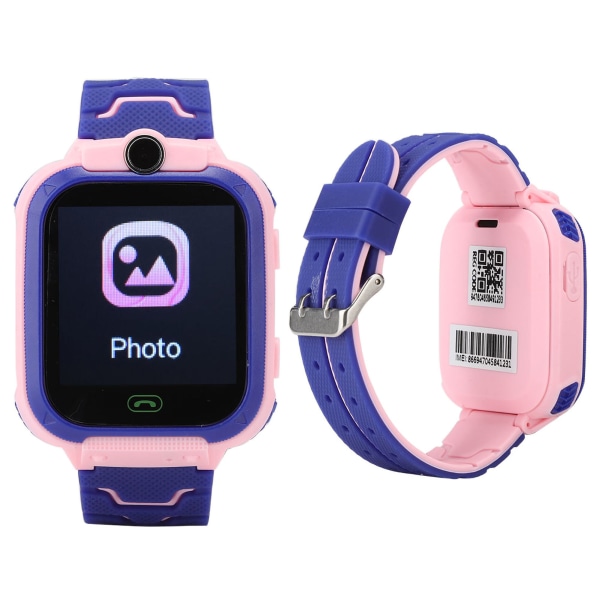 Smartwatch Multifunktionell Barn Digital Armbandsur för IOS/AndroidQ12 Rosa