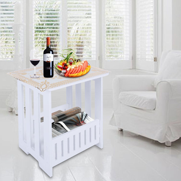 Moderne og stilfuldt sidebord, sofabord, tebord til hjemmet (34*26*40cm)