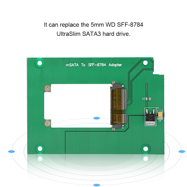 mSATA till SATA Hårddisk WD5000MPCK Konverterare Förlängare Adapterkort