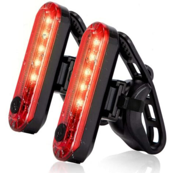 Polkupyörän valo, USB-ladattava LED-takavalo, 2 kpl, kirkas pyörän takaturvallisuusvalo (punainen) -