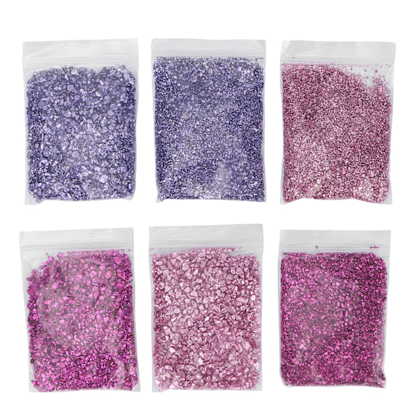 Krossat Glas Hantverksglitter för Heminredning, Metalliska Kristallchips Harts Konstmaterial Glänsande Nagelpaljetter Flakes för DIY Smyckestillverkning Vas