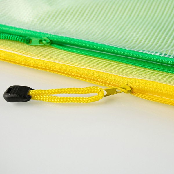 Färgkodad Organizer, Slitstarka PVC-materialfickor för enkel förvaringslösning, Mesh-blixtlåspåsar, A4-blixtlåspåsar för kontorsmaterial