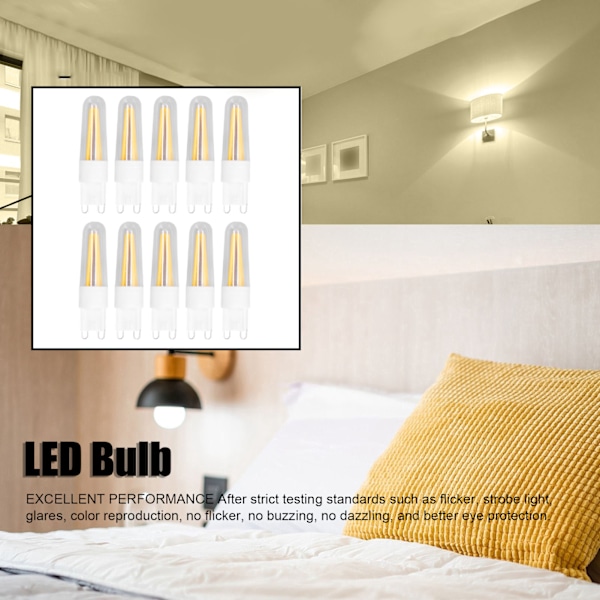 Dimbar G9 LED-lampa, varmvit atmosfär 3W 200Lm energibesparande LED-lampa för ljuskrona takbelysning, långlivad LED-lampa, enkel att installera med