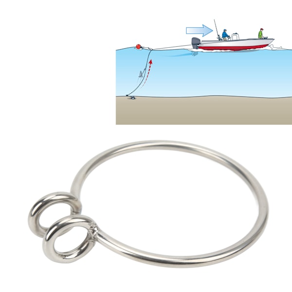 8mm Marine Anker Hentning Ring Anker Hentning System Rustfrit Stål Poleret til Båd Yacht Fiskeri