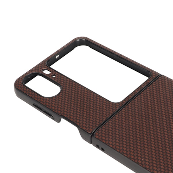 Hiilikuitukuvioinen taittuva puhelimen suojakotelo matkapuhelimen suojakotelo Oppo Find N2 Flip Brownille