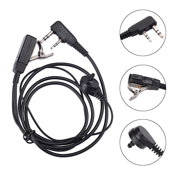 Akustisk slangsats K Head 2-stifts transparent akustisk spole slang headset Walkie Talkie öronmussla