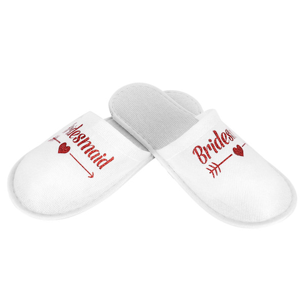 5 par brudesvenn brev mønster engangsfestslippers fotorekvisita bryllupsutstyr