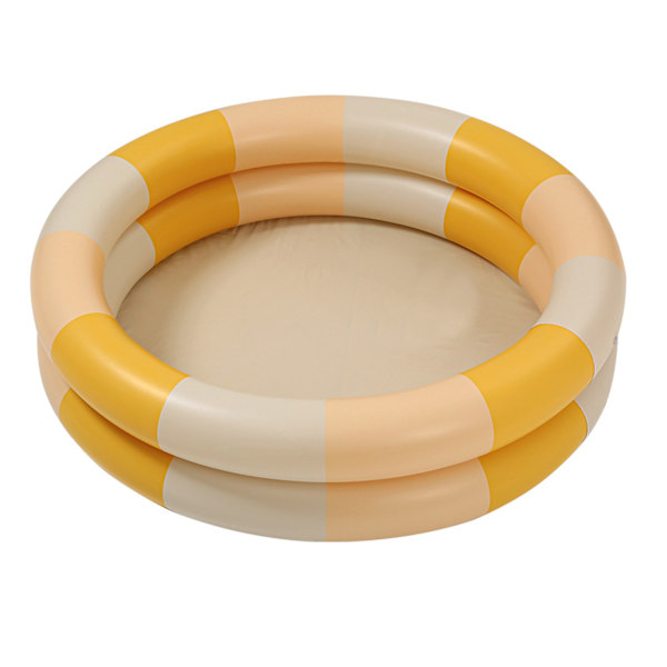 Oppblåsbar basseng baby retro oppblåsbart svømmebasseng familie søt stil tykkere vannbasseng gul stripe