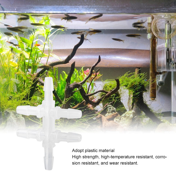 10PCS 6-vägs akvarium vattenrör adapter fisk tank gemensam slangbeslag koppling 3,9 mm