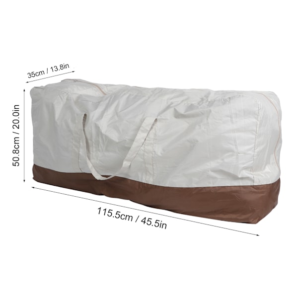 Slitstarkt Möbelöverdrag i Polyester, Vattentät Förvaringsväska för Uteplatsaccessoarer, Stor Förvaringsväska för Utomhuskuddar, Extra Stor Rektangulär Design, UV