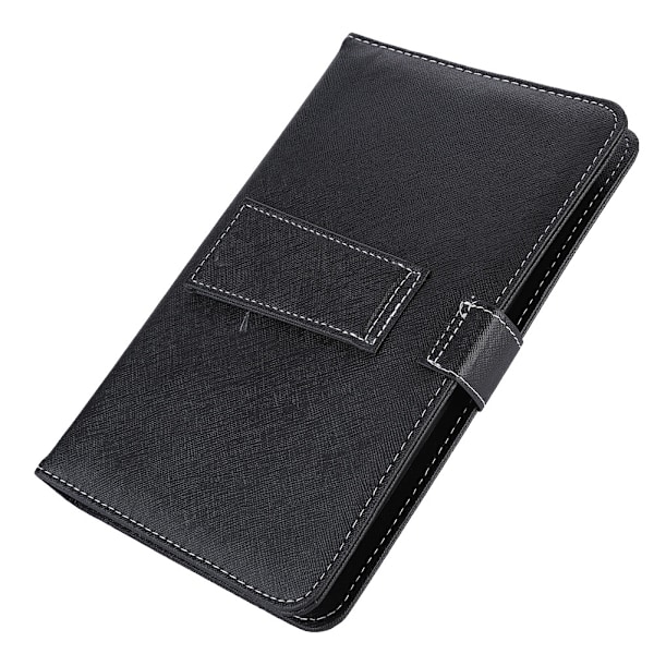 Universell trådlöst Bluetooth-tangentbord + fodral för iOS/Android-telefoner (svart fodral + pekskärmstangentbord)