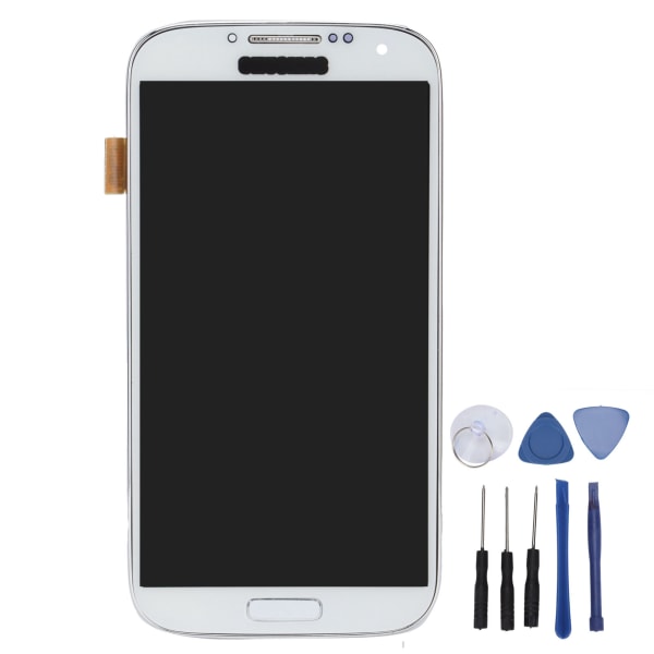 Skärmersättning LCD-skärm Touch Digitizer Montering för Samsung Galaxy S4 Vit