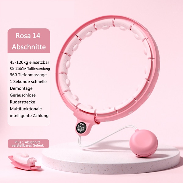 Viktad Hula Hoop, Infinity Hoop för helkroppsträning och viktminskning, ABS-plastkonstruktion med smart räknare, justerbart band, smidig
