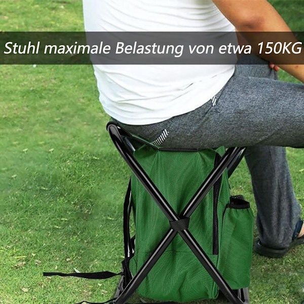 Multifunktionell 3-i-1 Ryggsäck Pall Kylväska Stol, Tillräckligt med Förvaring för Festivaler, Portabel Design Kamouflage