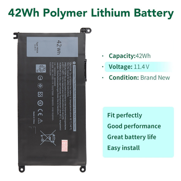 Laptop batteri udskiftning YRDD6 42Wh til Dell Inspiron 15 3000 15 5000 P93G001 VM732 Vostro 3491 5481 5490 1VX1H P93G