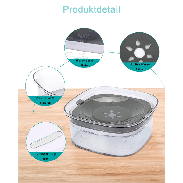 Spillsäker Design, Spillfri Vattenskål för Husdjur Säkerställer Hygienisk, Långsam Drickning För Din Älskade Vän, Lätt Att Rengöra Och Bära Överallt