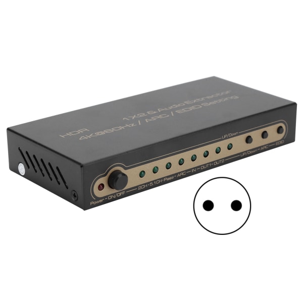 HDR High Definition Multimedia Interface1*2 Audio Splitter 100‑240V Separator Support Optical Fiber Analog Signal Output(EU )