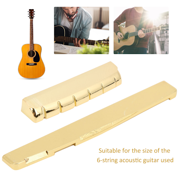 Gitar mutter og sal sett metall akustisk messing 6 streng musikkinstrument tilbehør mutter match 72 sal
